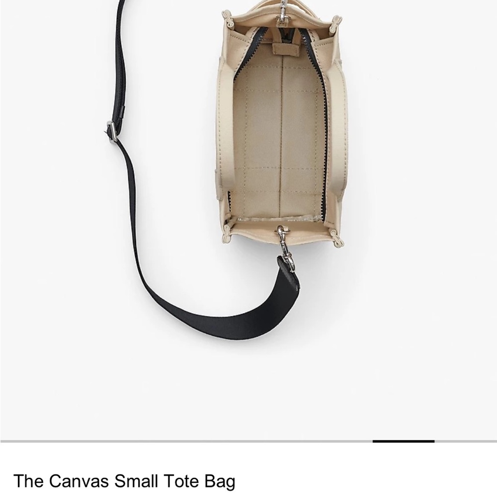 Marc Jacobs Cream Tote Bag with Textured Fabric and Versatile Strap - Picture 4 of 4